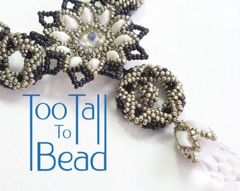 Beading Tutorial - Eidelweiss Necklace - PDF Beading Pattern - Diamond Duo Beads