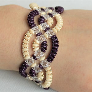 Beading Pattern - Windows and Arches Bracelet - Beadwork Tutorial PDF Download