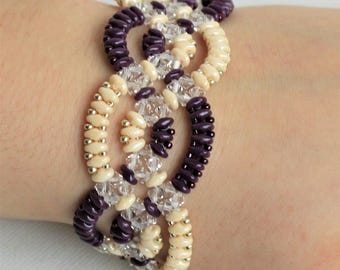 Beading Pattern - Windows and Arches Bracelet - Beadwork Tutorial PDF Download