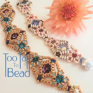 Beading Pattern - Gordian Knot Beaded Bracelet - Beadwork Tutorial PDF  Download - Superduo Beads - Super Duo Beads