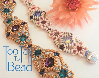 Beading Pattern - Gordian Knot Beaded Bracelet - Beadwork Tutorial PDF  Download - Superduo Beads - Super Duo Beads