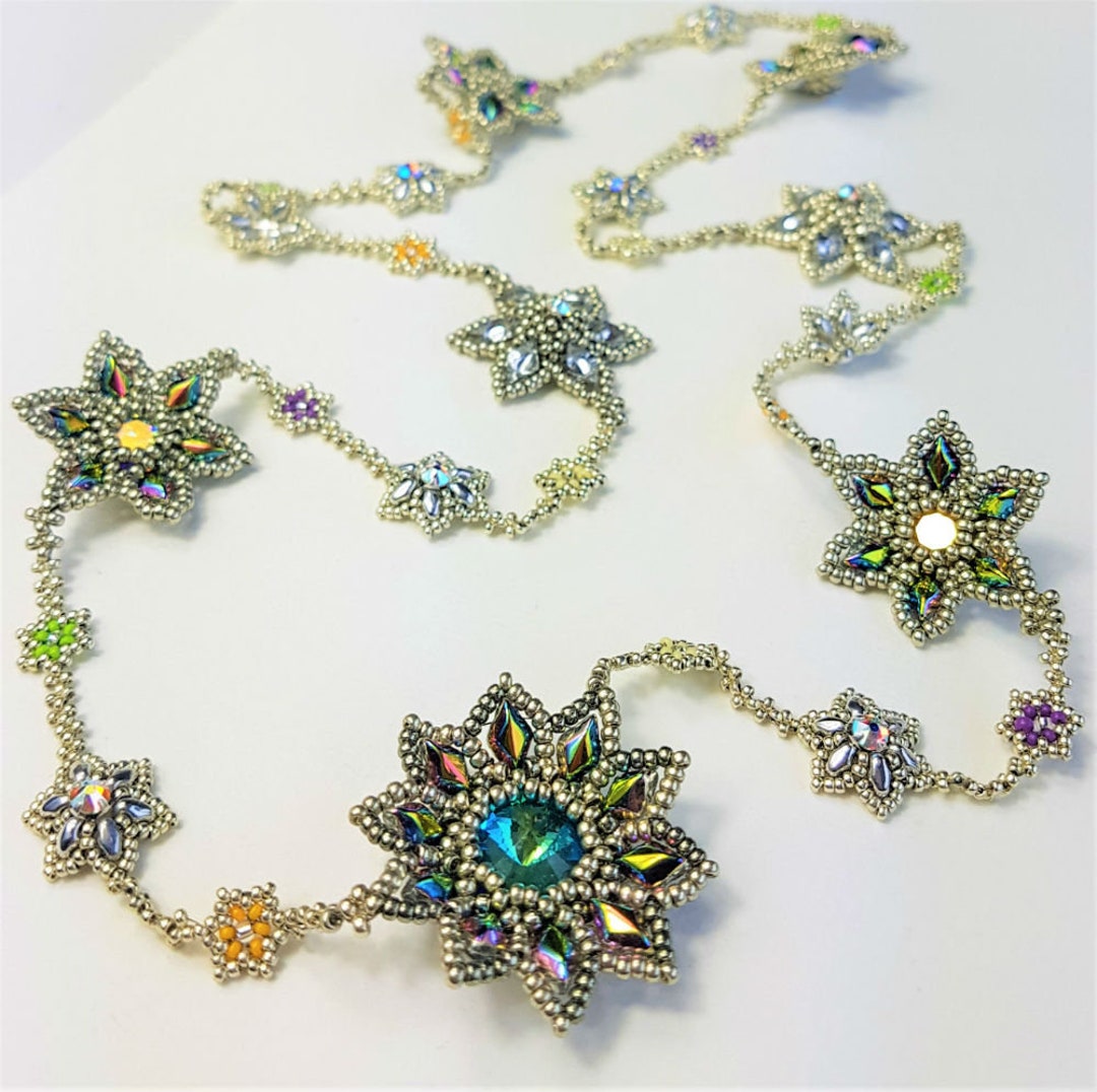 Beading Pattern - 1234 Flowers - Beadwork PDF Tutorial , Make 4 ...