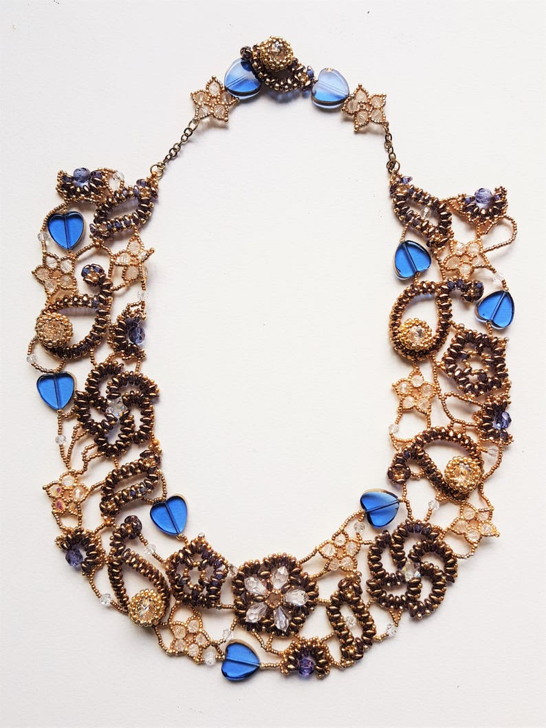 Paisley Lace Necklace Elements, Beading PDF, Double Tutorial Etsy