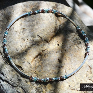 NEW!! - Our Latest Handmade Stretch Anklet with Sterling Silver & Glass Beads.