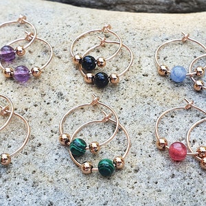 Handmade Pair of Hoop Earrings with 14K Rose Gold Filled.