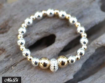 14K Gold Filled & Sterling Silver Stretch Ring