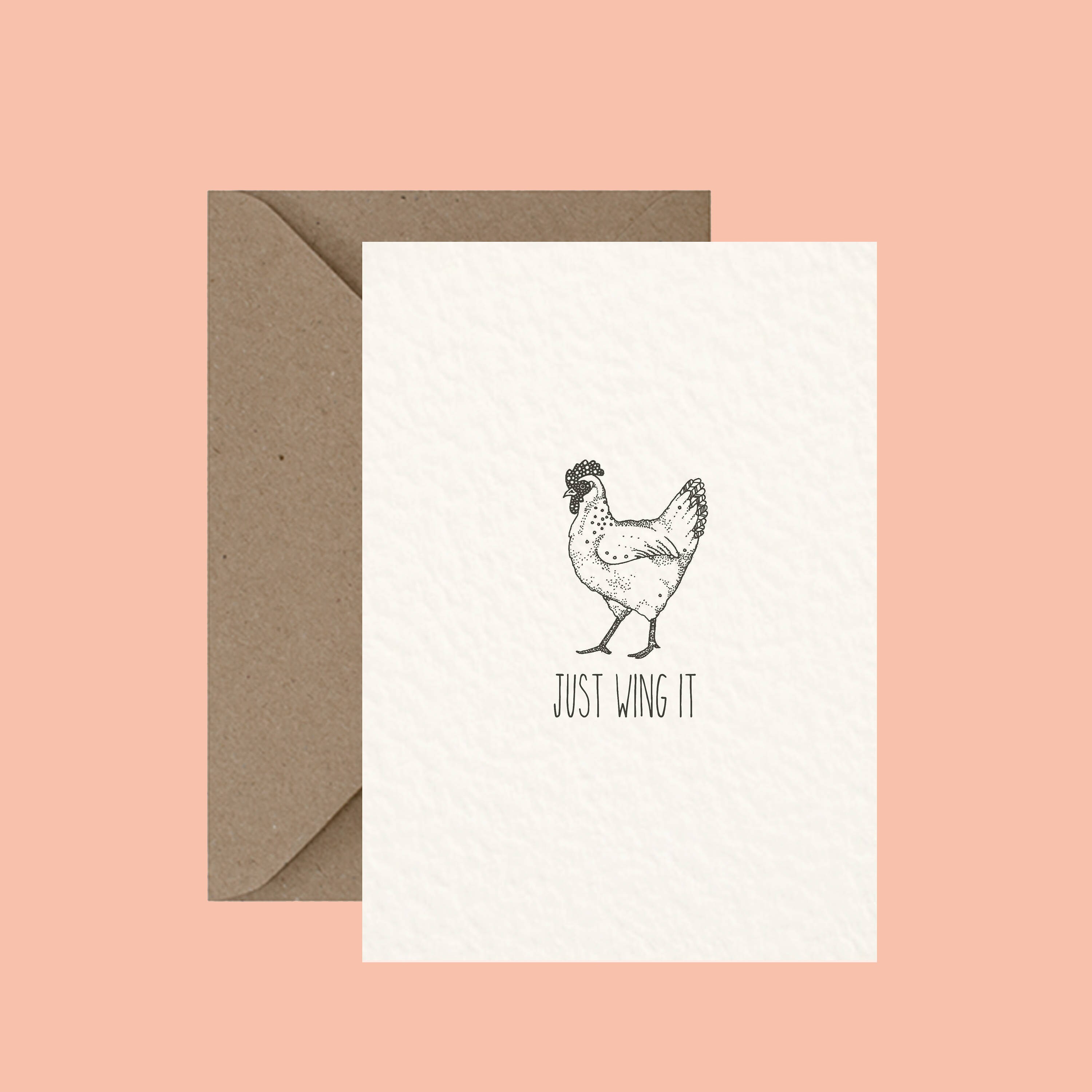 Animal Greeting Card, Chicken, Pun Humor Humour, Funny Card
