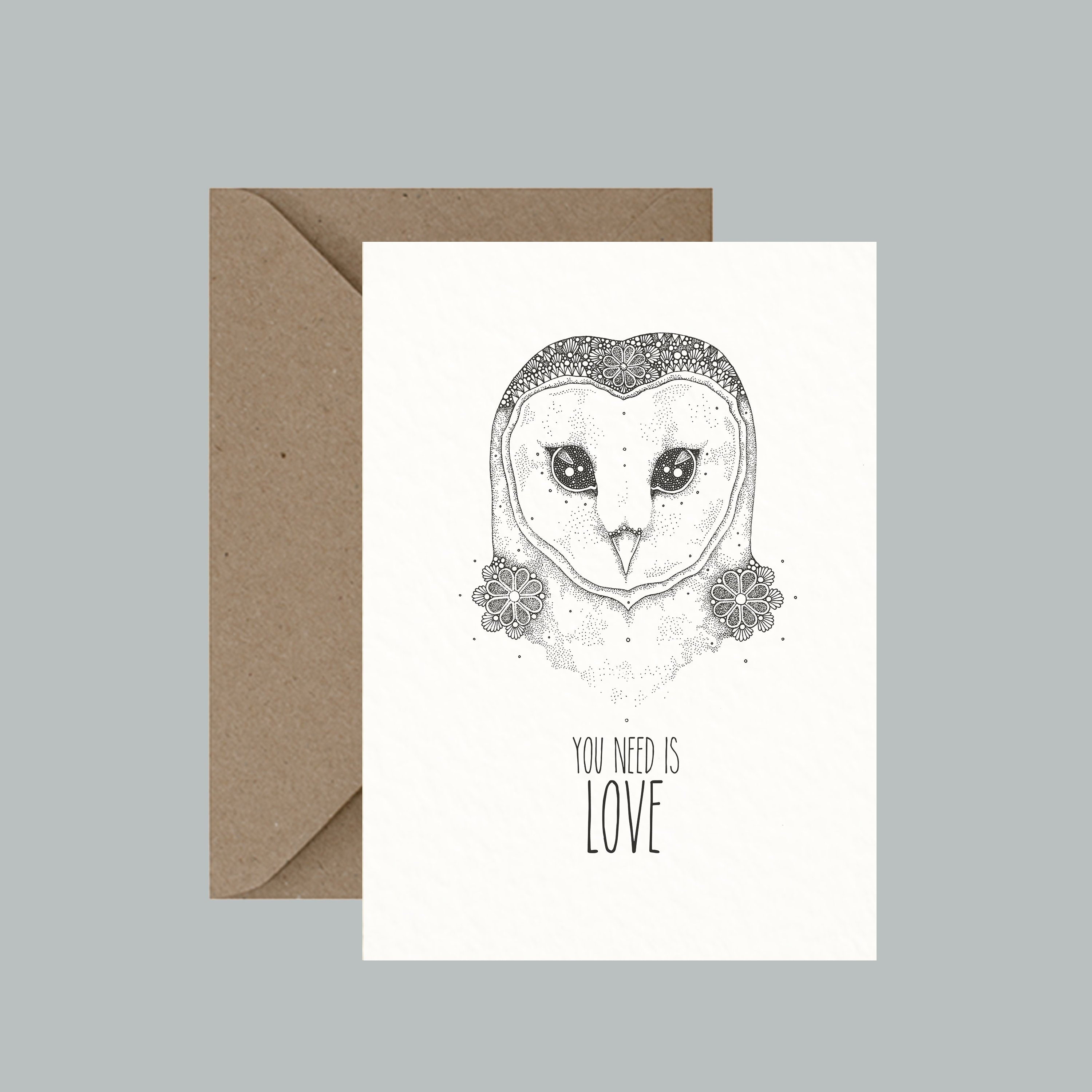 Animal Pun Greeting Card, Owl, Illustration, Humor Humour, Funny Card