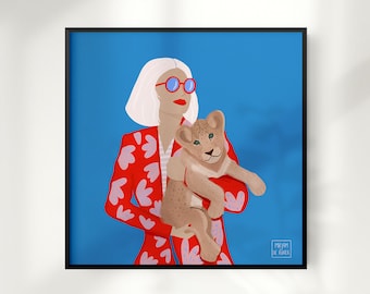 Lion Cub - Square Poster (297 x 297 mm)