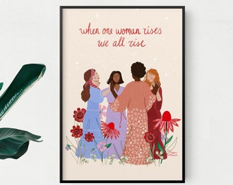 Women Circle - Posters or card available in 5 sizes - women who rise together - moonsisters - sisterhood