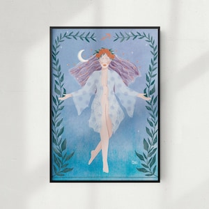 Femme Sagittaire Zodiaque - Affiches ou Carte en 5 tailles disponibles - Signe astrologique femme puissante - Boogschutter