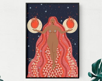 Be The Energy - posters and card available in 5 sizes - flower fairy - fire goddess - be the energy you want to see