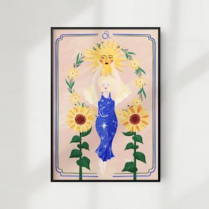 Leo Zodiac Woman - Posters of Card in 5 formaten beschikbaar - Sterrenbeeld machtige vrouw - Leeuw