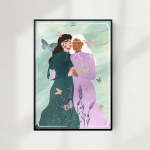 Tweelingen Zodiac Woman - Posters of Kaart in 5 formaten verkrijgbaar - Sterrenbeeld machtige vrouw - Tweelingen