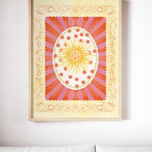 Summer Sunshine - Posters en kaarten in 5 maten - Geïllustreerde illustraties van de zon