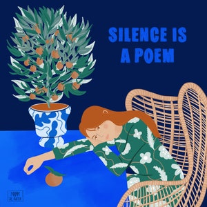 Silence is a Poem - Carte postale carrée (148x148mm)