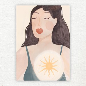 Verlicht - Spiritueel en krachtig licht van binnenuit - Poster en kaart verkrijgbaar in 5 maten - Yoga zuster moeder aarde mindful