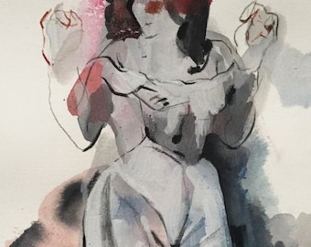 Mademoiselle II. Original Painting with woman figure.