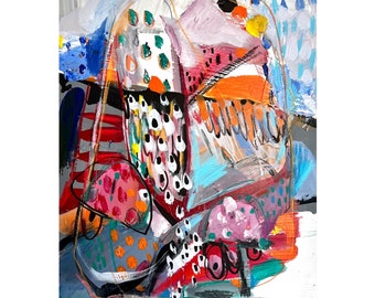 Abstract X colourful original painting
