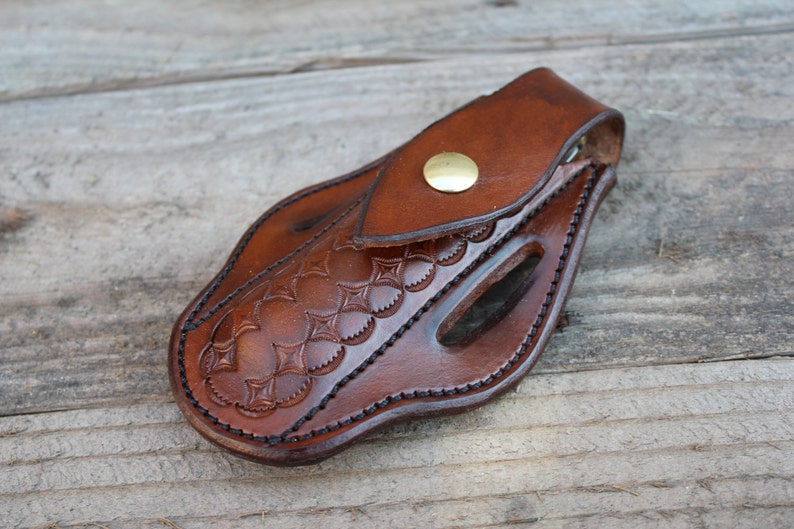 Custom Leather Knife Sheath for Large Folding Knives by TIN Etsy