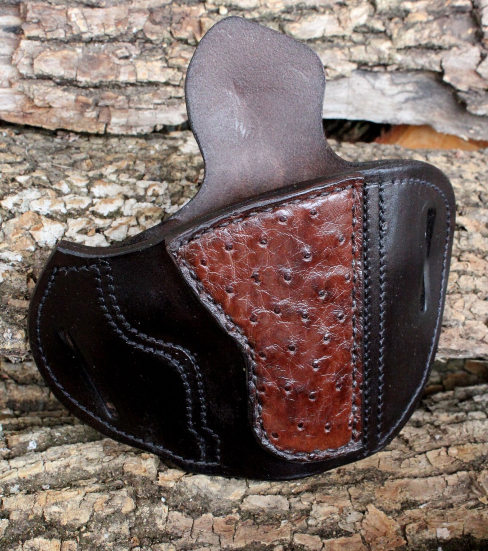 Custom Leather Holster 1911 Officers Compact With Ostrich Etsy