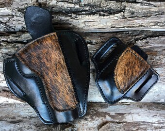 1911 Government Handmade Holster and Mag Set-Hair on Cowhide!