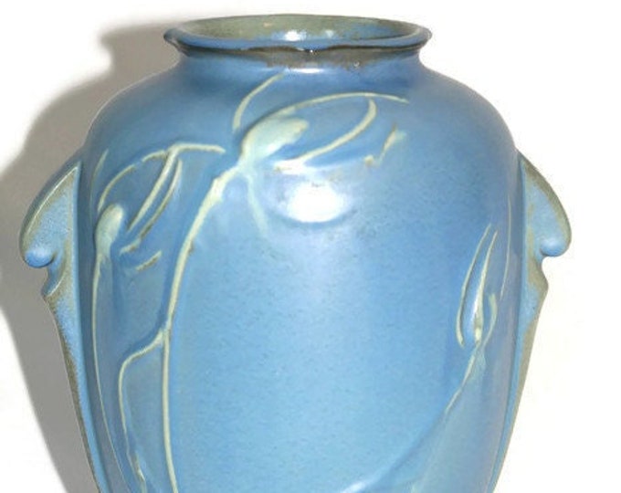 Roseville Pottery Roseville Teasel Vase 8848 Blue Roseville Vintage