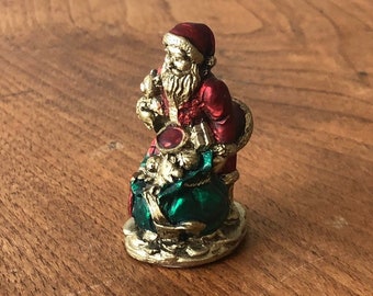 Santa Figurine-Little Santa-Sweet Santa-Vintage Santa-Stocking Stuffer-Miniature Santa-Christmas Santa-Collectible Santa-Old Fashioned