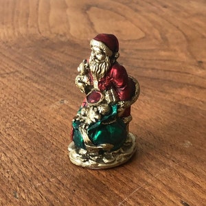 Santa Figurine-Little Santa-Sweet Santa-Vintage Santa-Stocking Stuffer-Miniature Santa-Christmas Santa-Collectible Santa-Old Fashioned