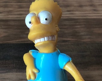 Bart Simpson-Bart Simpson Figurine-Playing Air Guitar-The Simpsons-Made in China-1990-Stocking Stuffer-Bart Air Guitar-Bart Simpson Kneeling