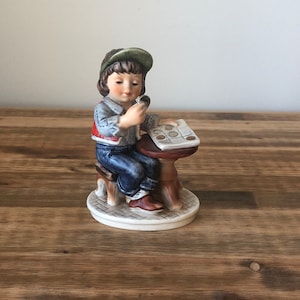 Hummel - Little Boy Tic Tac Toe - Todays Children - Goebel - W Germany - 1978 - 1070715 - Goebel Hummel - Collectible