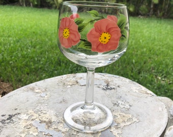 Franciscan Ware - Desert Rose - Water Goblet - Wine Goblet - Goblet - Pink Rose - Green