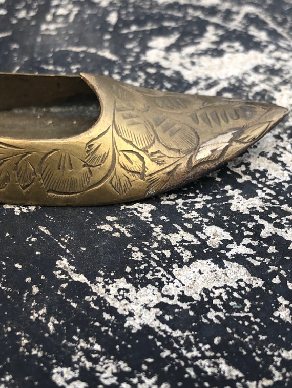 Mini Aschenbecher Schuhform Messing Made in India Dekorative