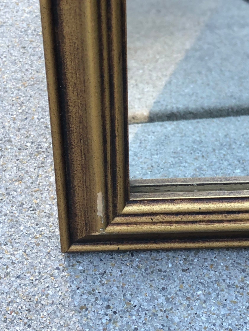 Framed Wall Mirror Wood Frame Gold Color Tones Small - Etsy