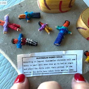 Guatemaltekische Sorgenpuppen - Nehmen Sie Ihre Sorgen weg - Guatemala - Guatemaltekische Legende - Helfen Sie Kindern mit Angst - Bunte Miniaturpuppen