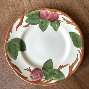 Franciscan Ware-Appleware Pattern-Salad Plate-Dessert Plate-Earthenware-Replacement-Red-Green-Apple Design-Made in England-8 inch plate