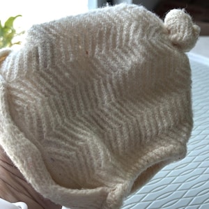 Baby Bonnet-With Metal Form Around Face-Doll Bonnet-Baby Doll Bonnet-Tan-Cream Color-Vintage Baby Bonnet-Soft Bonnet-3 Small Holes