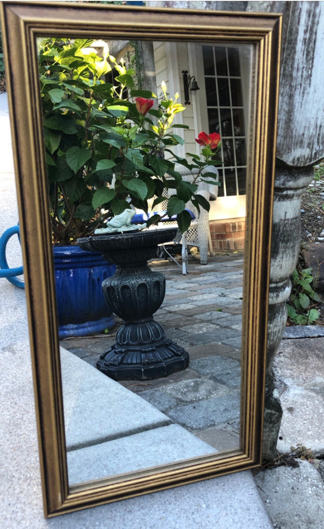 Framed Wall Mirror - Wood Frame - Gold Color Tones - Small Framed ...