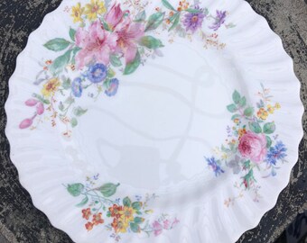 Bone China-Royal Daulton-Made in England-Arcadia-Plate-Salad Plate-Floral Pattern-Scalloped Edge-Discontinued