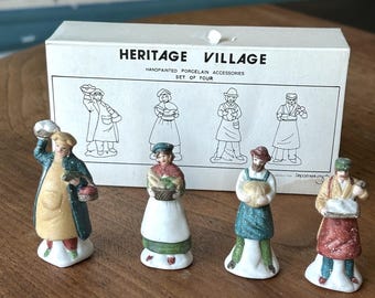 Dept 56-Accessory Set-Shopkeepers-Set of 4-Baker-Food Peddlers-Four Figures-Heritage Village Collection-Shop Keepers