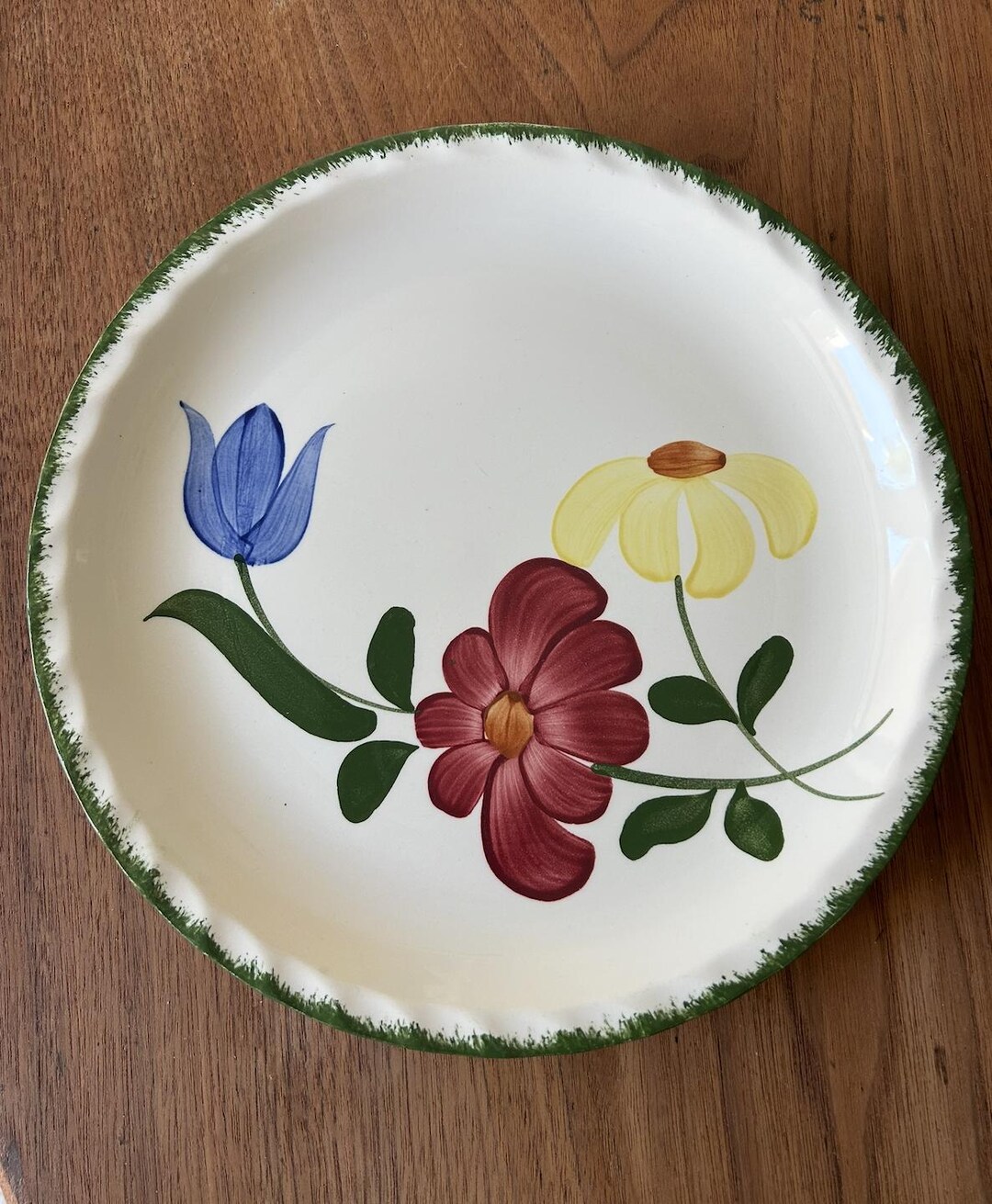 Blue Ridge-dinner Plate-blue and Yellow Flower-red Flower-green-blue ...