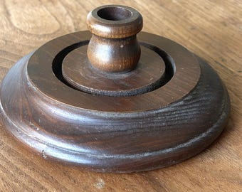 Kerzenhalter-Holz-Holz Kerzenhalter-Rund-Rustikal-Cabin Vibe-Brown Kerzenhalter-Kerzenhalter-Kerzenständer-Vintage Kerzenhalter-Mitte-Jahrhundert