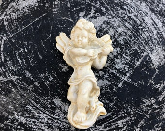 Angel - Angel Plaque - Angel with an Instrument - Small Angel - Wall Hanging - Cherub