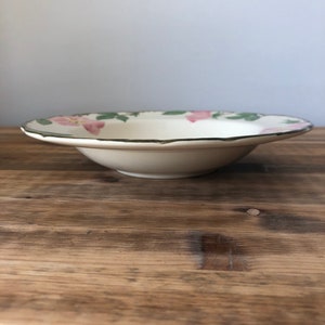 Franciscan Ware -  Desert Rose Pattern - Rimmed Soup Bowl - Earthenware - Replacement - Pink - Green - Bowl - Pottery-Soup Bowl-Shallow Bowl