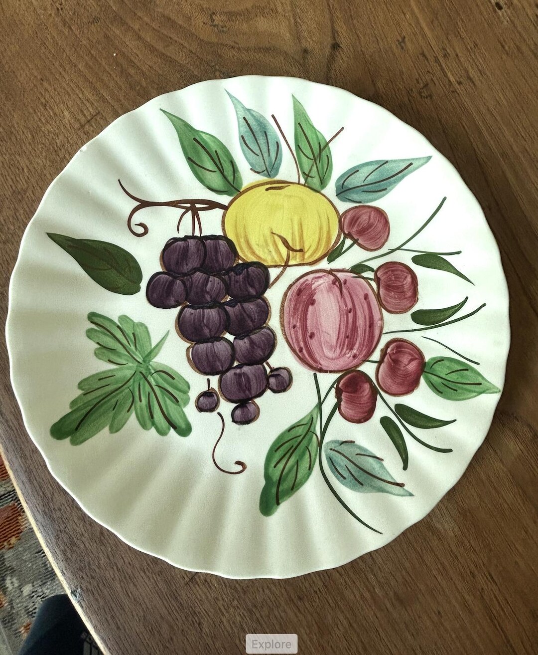 Blue Ridge-dinner Plate-fruit Design-grapes-cherries-apple-blue Ridge ...