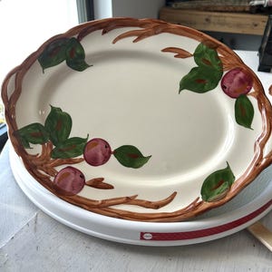 Serving Platter-Franciscan Ware-Apple Pattern-12 Inch Platter-With Handles-Franciscan-Vintage Franciscan-Meat Platter-Appleware