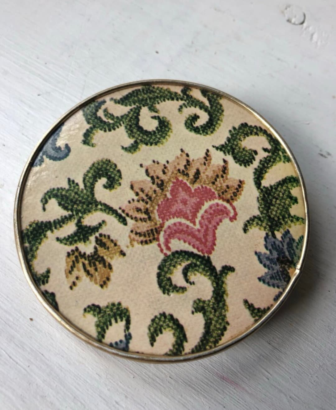 Compact Mirror - Floral Design - Metal Compact Mirror Case - Two ...