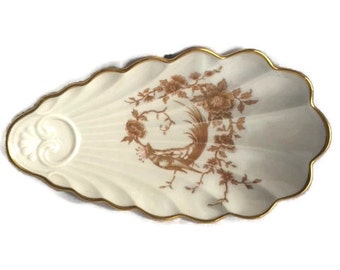 Vintage Limoges Candy Dish-Shell Dish-Trinket Dish-Gold Trim-Limoges France-Anniversary-Wedding-Holiday-Mix and Match China-Bridal Shower