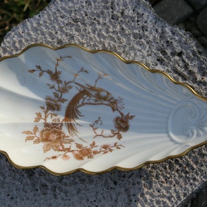 Vintage Limoges Süßigkeiten Teller-Shell Teller-Schmuckstück Teller-Gold Trim-Limoges Frankreich-Jubiläum-Hochzeit-Urlaub-Mix und Match China-Brautparty