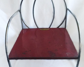 Vintage Child's Chair - Metal Jack-N-Jill Kiddie Chair - National Production Co. - Detroit 14 Mich - 1950s - Red - Toddler's Chair - Retro